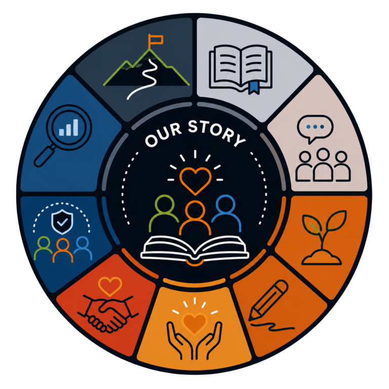 Our Story | From Lived Experience to Trauma-Informed Learning | Fynix Project Icon representing the journey of Fynix Project through lived experience, learning, growth and community wellbeing.