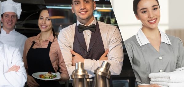 Hospitality team including chefs, bar staff and service workers attending mental health workshop in the North West