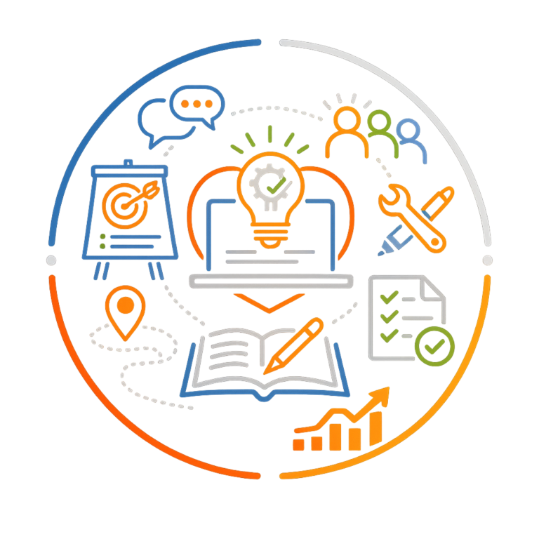 Practical and Accessible Learning | Fynix Projec Practical and accessible learning icon showing real-world application and skill development.