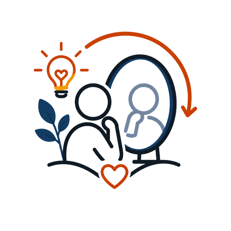 Reflective Practice | Fynix Project Core Values Icon representing reflective practice through learning, self-awareness and continuous growth.