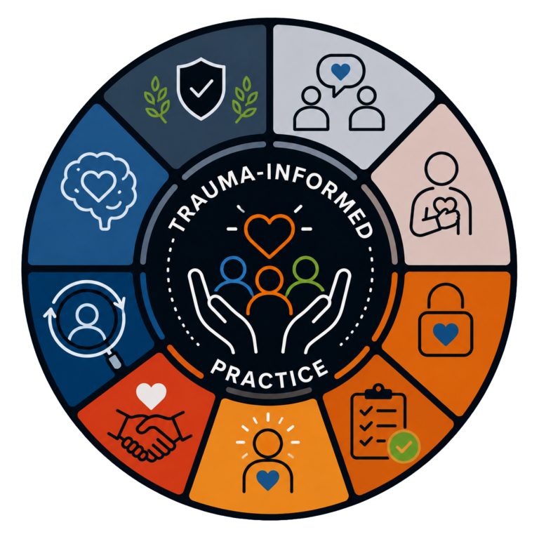 Trauma-Informed Practice | Emotional Safety & Psychological Safety | Fynix Project Icon representing trauma-informed practice, emotional safety, psychological safety, inclusion and compassionate learning.