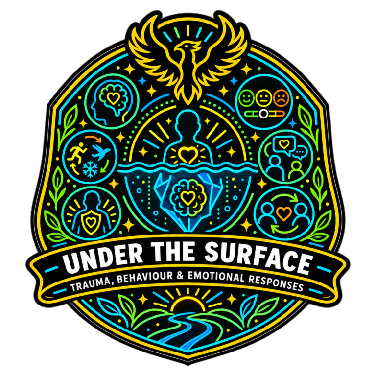 Under The Surface Trauma-Informed Workshop | Fynix Project Under The Surface trauma-informed behaviour and emotional responses workshop emblem.