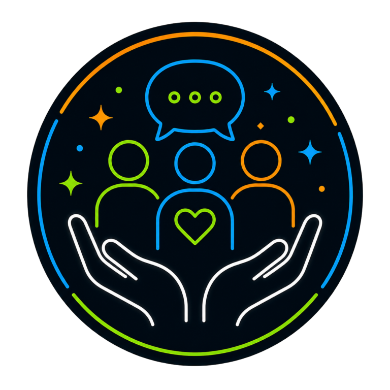Participation Principles Icon | Fynix Youth Programme Illustrated icon representing voluntary participation, emotional safety and supportive learning environments.