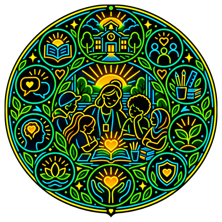 Schools and education wellbeing emblem