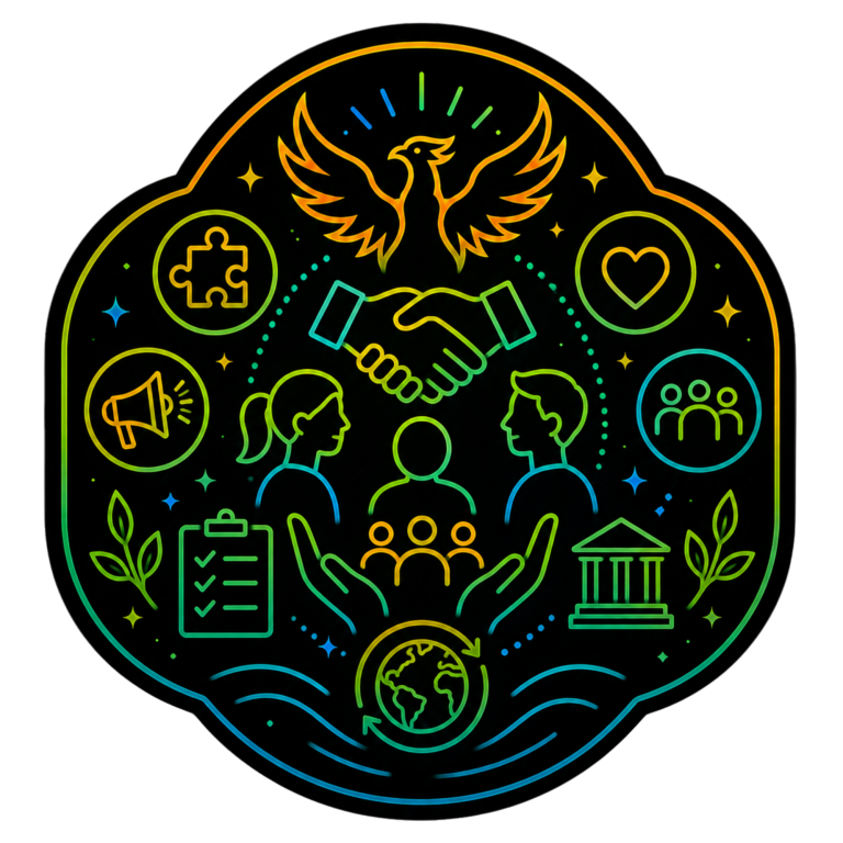 Collaborative Workshops | Partnership & Community Impact Training Collaborative workshops icon representing partnership working, community impact, wellbeing and co-produced programmes.
