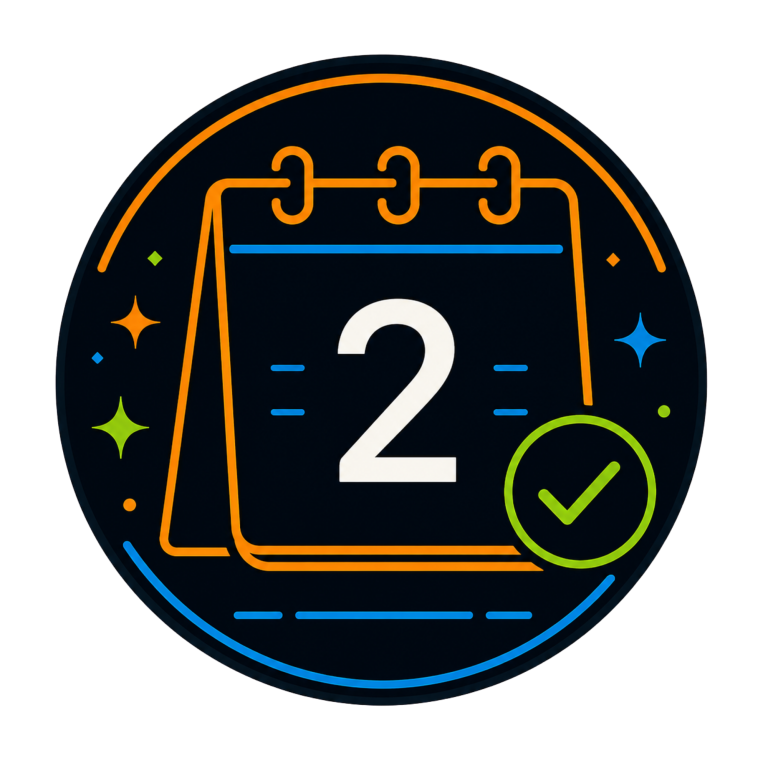 Programme Duration Icon | Fynix Youth Programme Illustrated icon representing the two-day youth wellbeing programme delivery schedule.